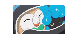 👥 3ce484ce Rowlet Pokemon покемон, rowlet, милый, каваий, аниме whatsapp sticker
