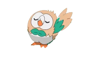 🤓 3f50571a Rowlet Pokemon pokemon, rowlet, сова, травяной тип, летающий тип, видеоигра whatsapp sticker