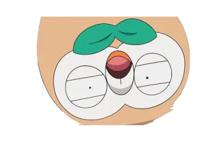 🤪 538f19b7 Rowlet Pokemon Роулет, Покемон, сова, милый, животное, мультфильм whatsapp sticker