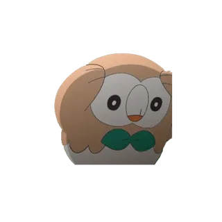🙈 5672aa54 Rowlet Pokemon Роулет, Покемон, Сова, Птица, Животное, Видеоигра whatsapp sticker