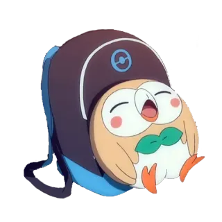 😊 6399c35e Rowlet Pokemon покемон, роулет, сова, милый, мультфильм whatsapp sticker