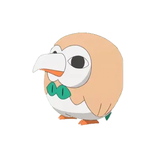 🤥 662fc632 Rowlet Pokemon покемон, сова, роулет, мультфильм, животное, милый whatsapp sticker