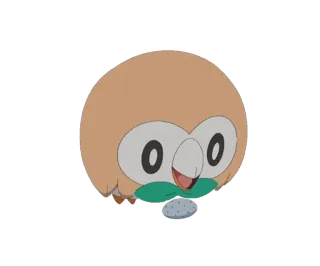 😀 7484a329 Rowlet Pokemon покемон, роулет, милый, сова, животное whatsapp sticker