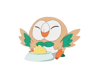 😋 8b8b6fd0 Rowlet Роулет, Покемон, сова, милый, мультфильм whatsapp sticker