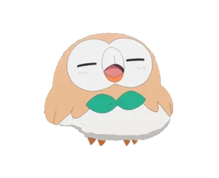 😌 9b82cd2e Rowlet Pokemon покемон, роулет, сова, милый, животное whatsapp sticker