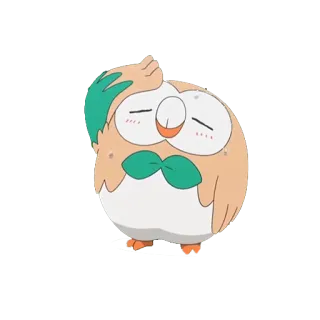 🤦‍♀️ ad99fb3b Rowlet покемон, сова, милый, сонный, аниме whatsapp sticker