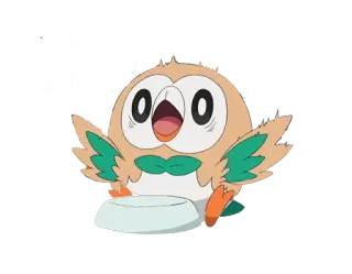 😨 cc245270 Rowlet Pokemon Роулет, Покемон, Мультфильм, Милый, Птица whatsapp sticker
