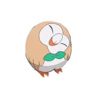 🙃 d4079c5b Rowlet Pokemon Покемон, Роулет, сова, милый, мультфильм, аниме whatsapp sticker