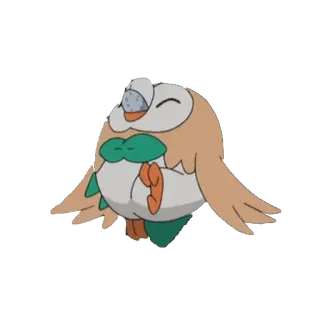 😂 d8a08e33 Rowlet Pokemon покемон, rowlet, сова, милый, стикер, анимированный, птица whatsapp sticker