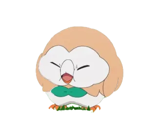😠 d932c199 Rowlet Роулет, Покемон, сова, милый, мультфильм whatsapp sticker