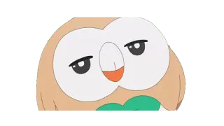 😒 eaebbd5e Rowlet Pokemon покемон, роулет, сова, мультфильм, милый whatsapp sticker