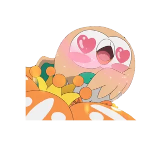 😍 f487036b Rowlet Pokemon Rowlet, Покемон, глаза-сердечки, любовь, милый, мультфильм whatsapp sticker