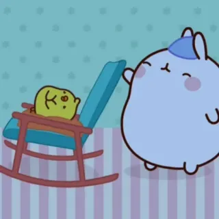 🌟 64b6353a Мультфильм, Милый, Molang, Pui Pui telegram sticker