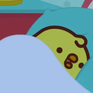 🌟 ced0d025 Мультфильм, Спит, Подушка, Животное, Милый telegram sticker