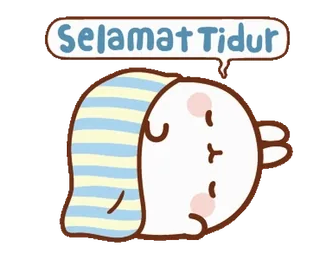 💤 a8ce8a2b Selamat Tidur おやすみ, 眠い, 睡眠, かわいい, アニメ, うさぎ telegram sticker