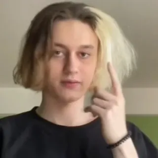 ☝️ 39144baa persona, dito medio, gesto, adolescente, giovane adulto, capelli whatsapp sticker