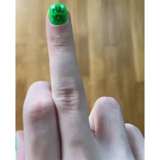 🖕 642c9c43 F*CK YOU dito medio, offensivo, scortese, insulto, vaffanculo, volgare, gesto whatsapp sticker