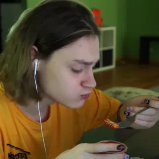 🍟 8186743c persona, mangiare, cibo, forchetta, ritratto whatsapp sticker