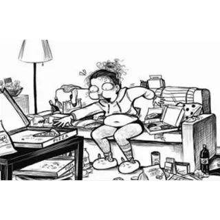 🍞 527346a4 pizza, berantakan, kartun, sofa, junk food, malas, ilustrasi telegram sticker