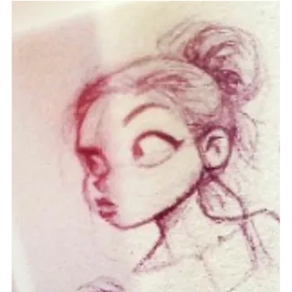 😐 599466c3 sketsa, gambar, seni, wanita, cepol telegram sticker