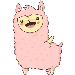 ✋ 356703a7 llama, kartun, binatang, lucu, jari tengah, lucu telegram sticker