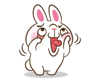 😜 561891f9 rabbit, bunny, cartoon, sticker, funny, expression telegram sticker