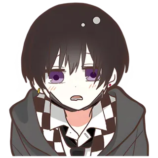 😦 56b61bf9 Anime, Personage, Digitale kunst, Portret, Schattig, Jongen telegram sticker