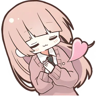 😘 669e5fe5 Anime, Schattig, Meisje, Liefde, Hart, Kawaii, Emotioneel, Digitale kunst telegram sticker