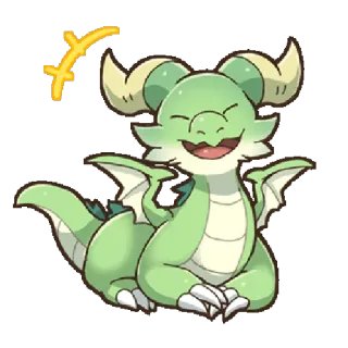 😄 0500255e drago, carino, kawaii, cartone animato, fantasy, animale, mostro, chibi telegram sticker