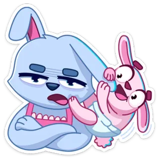 😕 7ddff71d 卡通, 兔子, 兔子, 可爱, 动物, 贴纸 telegram sticker