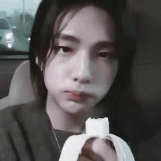 🔮 6a503cbc donna, banana, mangiare, persona, cibo, ritratto telegram sticker