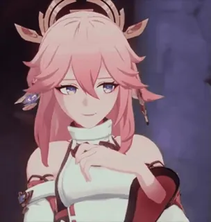 😁 537dd7bb Yae Miko Genshin Impact อนิเมะ, วิดีโอเกม, Genshin Impact, ยาเอะ มิโกะ, Waifu telegram sticker