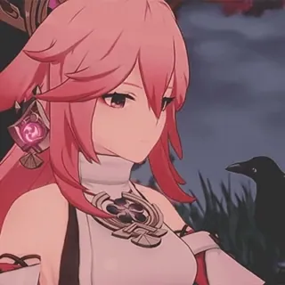 🦅 8026f6fb Yae Miko Genshin Impact อนิเมะ, วิดีโอเกม, Genshin Impact, Yae Miko, ตัวละคร telegram sticker