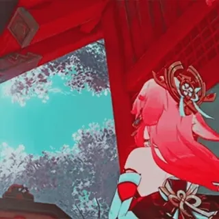 🌸 80794ddd Yae Miko Genshin Impact อนิเมะ, วิดีโอเกม, ตัวละคร, ยาเอะ มิโกะ, เก็นชิน อิมแพ็ค telegram sticker