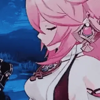 😈 fcbee502 Yae Miko Genshin Impact อนิเมะ, เก็นชินอิมแพ็ค, ยาเอะ มิโกะ, วิดีโอเกม telegram sticker