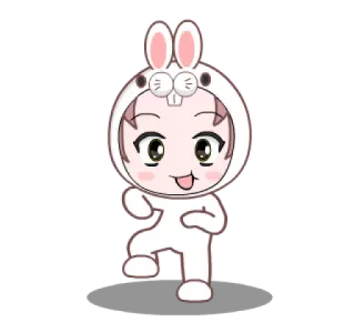 🤪 21d77b7d 卡通, 兔子, 可爱, 动漫, 兔子, 动物 telegram sticker