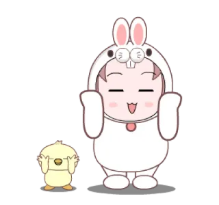 😪 cc1cd75f 卡通, 兔子, 动物, 小鸡, 可爱 telegram sticker