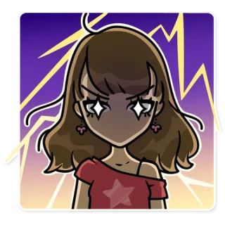 😡 0337c078 소녀, 만화, 별, 번개, 반짝임, 애니메이션 telegram sticker