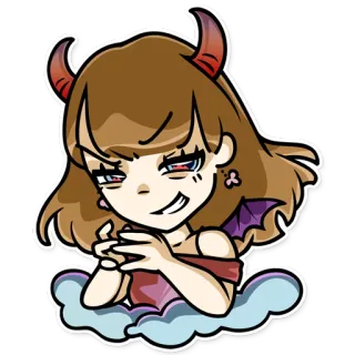 😈 7477365f 악마, 악, 악령, 만화, 뿔, 캐릭터, 판타지 telegram sticker