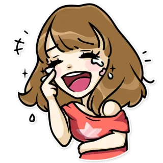 😂 f2810850 え 애니메이션, 소녀, 울음, 웃음, 감정적인, 눈물, 행복 telegram sticker