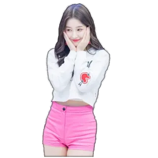 ☺️ 1a126965 kpop, девушка, айдол, розовый, белый, милый, азиатка whatsapp sticker