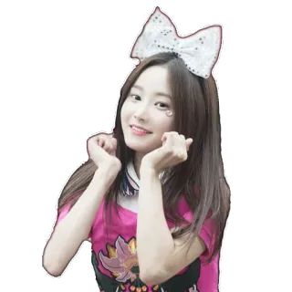 ☺️ 5491c948 женщина, девушка, кореянка, азиатка, милая, бант, улыбка, портрет whatsapp sticker