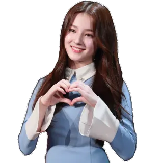 ❤️ b3473ede Nancy Jewel McDonie kpop, певица, знаменитость, женщина, улыбается, сердце руками whatsapp sticker