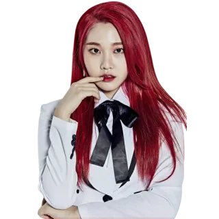 🤔 fb856a9c человек, женщина, рыжие волосы, портрет, k-pop, айдол whatsapp sticker