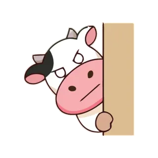 🤡 a0baf677 sapi, binatang, kartun, stiker, lucu, mengintip whatsapp sticker