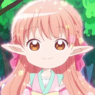 🎀 2a15e212 anime, elf, cute, kawaii, pink hair, cartoon telegram sticker