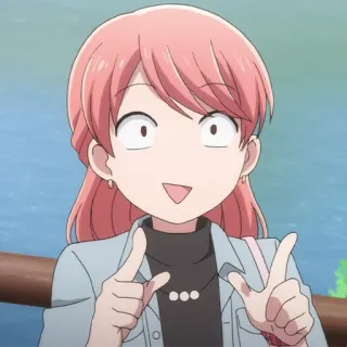 🎀 41dd8445 anime, girl, pink hair, cartoon, cute telegram sticker