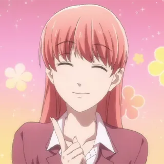 🎀 60544c9e anime, cartoon, woman, pink hair, girl telegram sticker