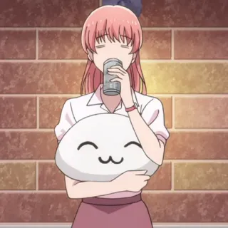 🎀 64b5f211 anime, cute, girl, pillow, drink telegram sticker