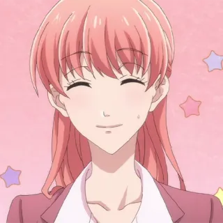 🎀 77e5e1f6 anime, girl, pink hair, smile, portrait telegram sticker